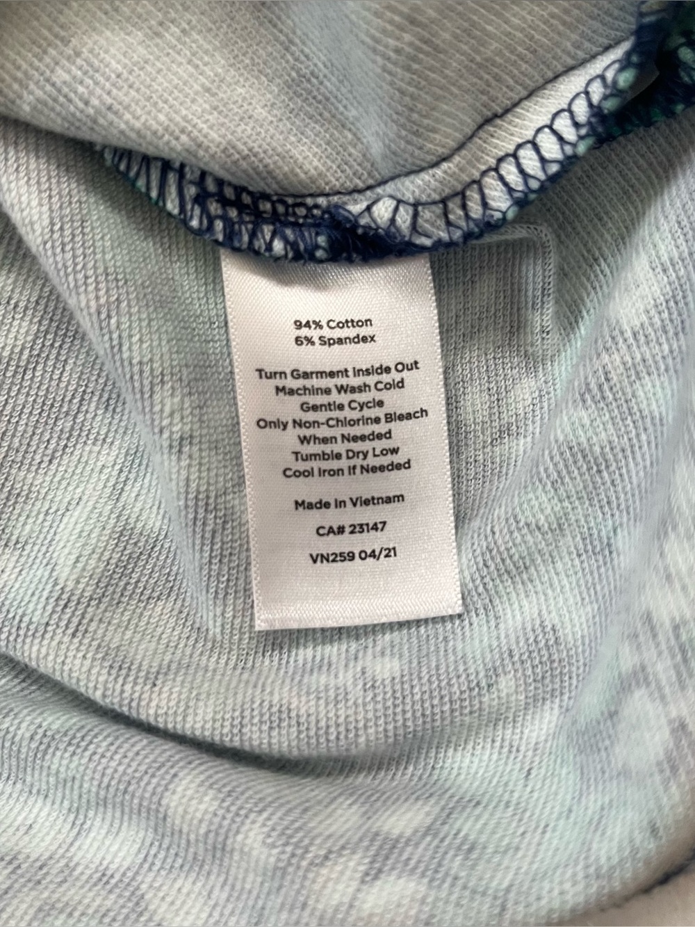 T by Talbots Cowl Neck Floral Pullover Top Size LP Blue Green Botanical - Picture 5 of 5